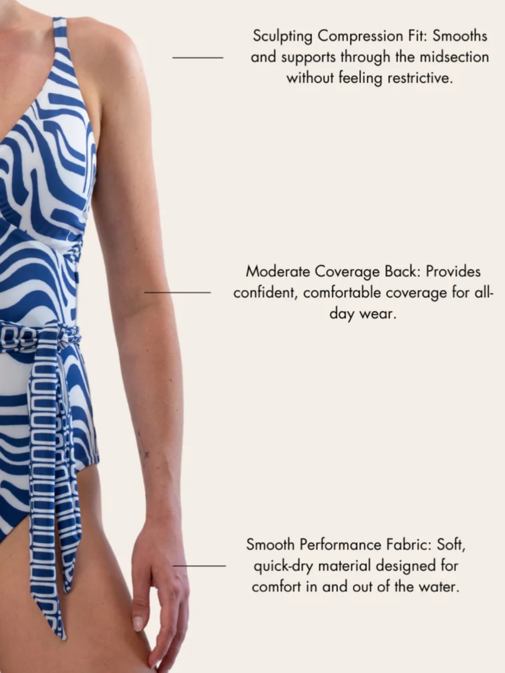 Hermoza Amelia One Piece Swimsuit Size 8 NWT Blue White Revel In Retro Print - Picture 15 of 15